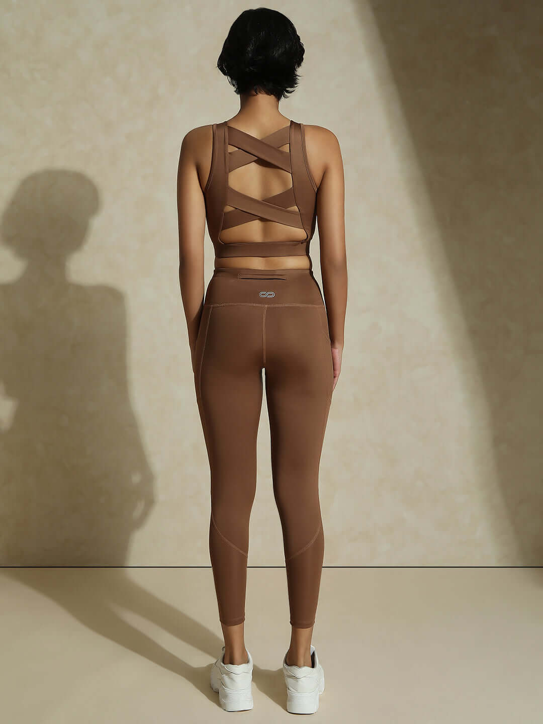 Shop-Women's Padded Cross Back Crop Top & Aura Leggings Waffle
