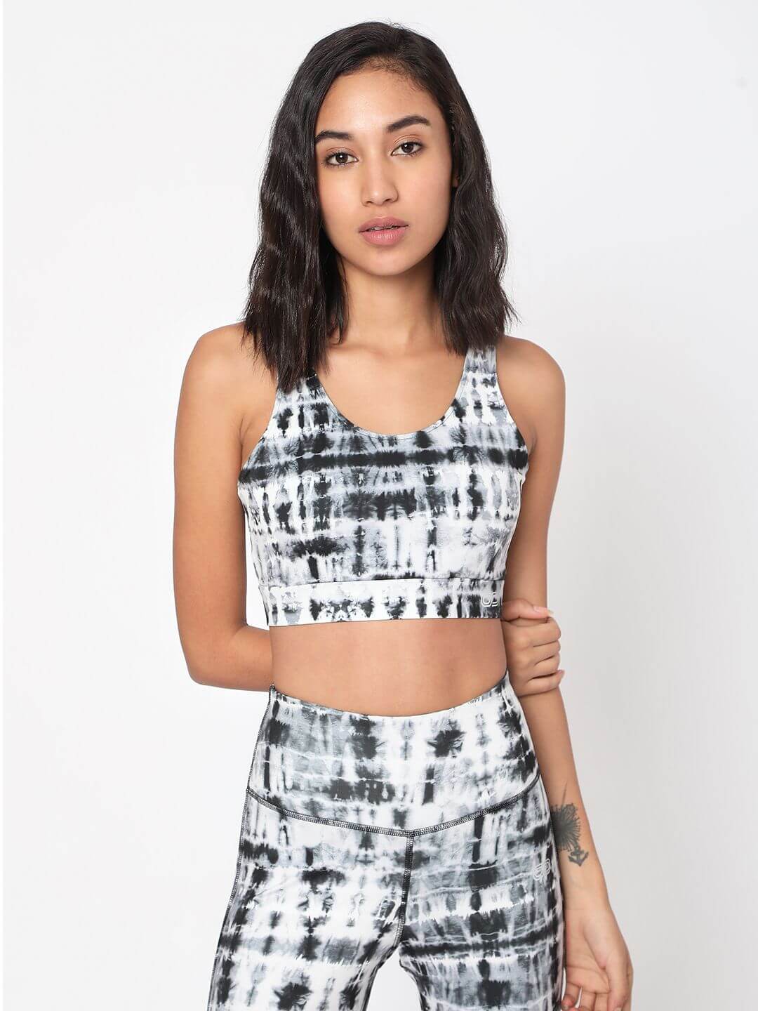 Black Shibori Luxe Crop Top & Leggings