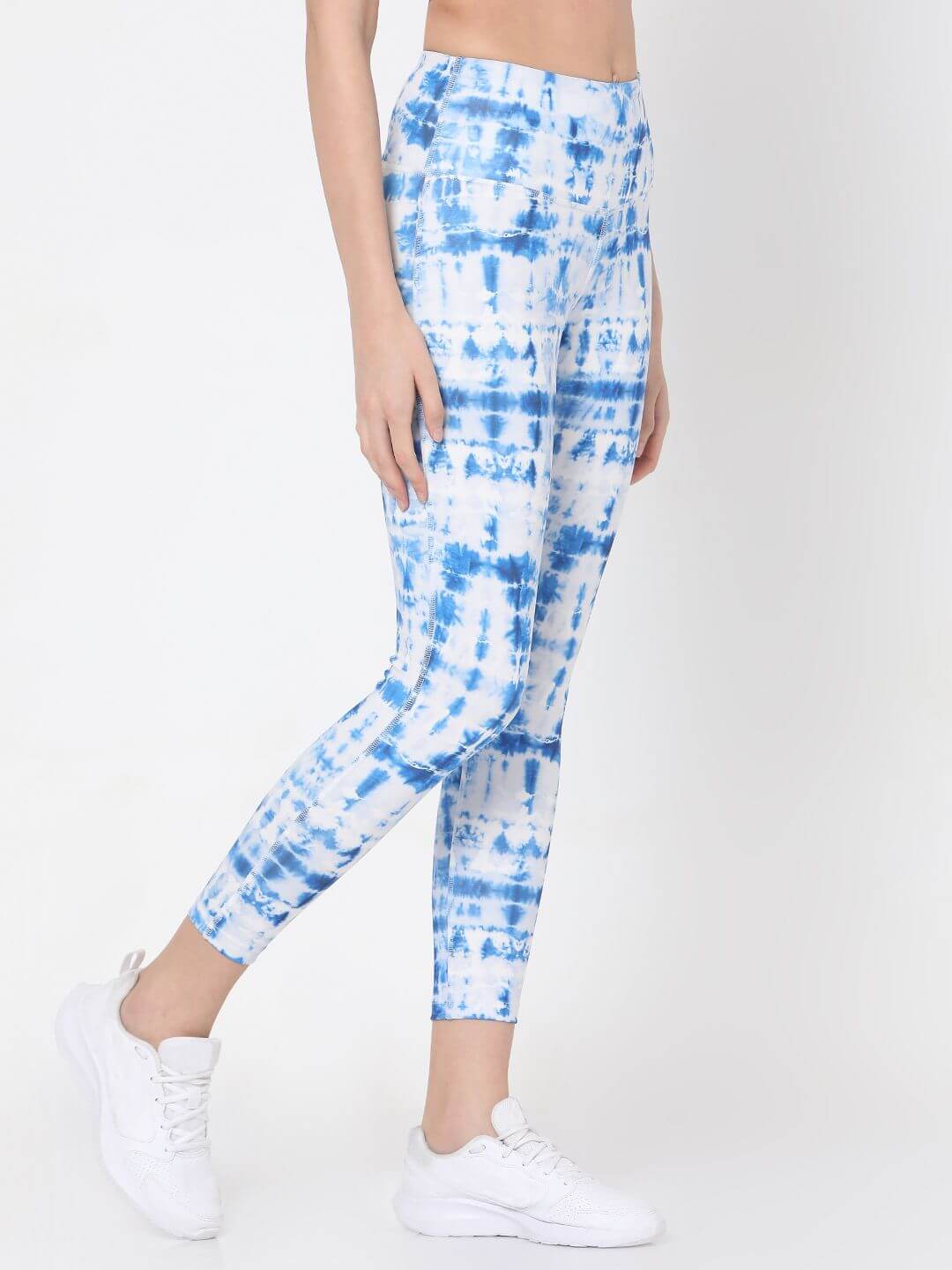 Indigo Shibori Plunge Bra & Luxe Leggings