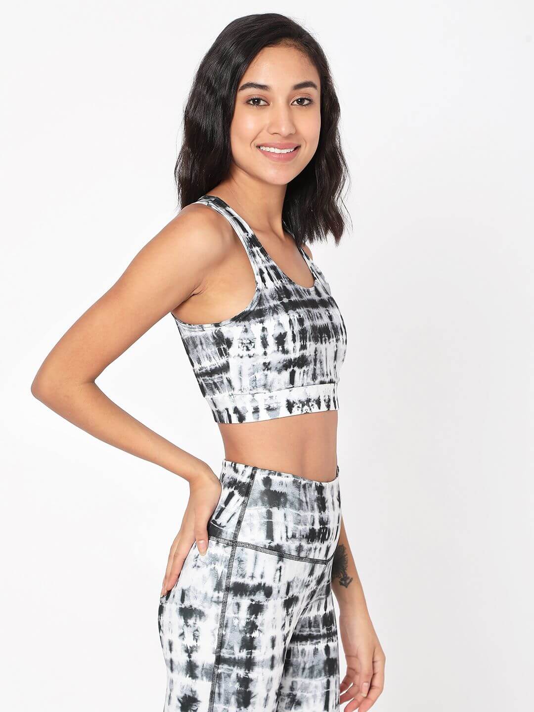 Black Shibori Luxe Crop Top & Leggings