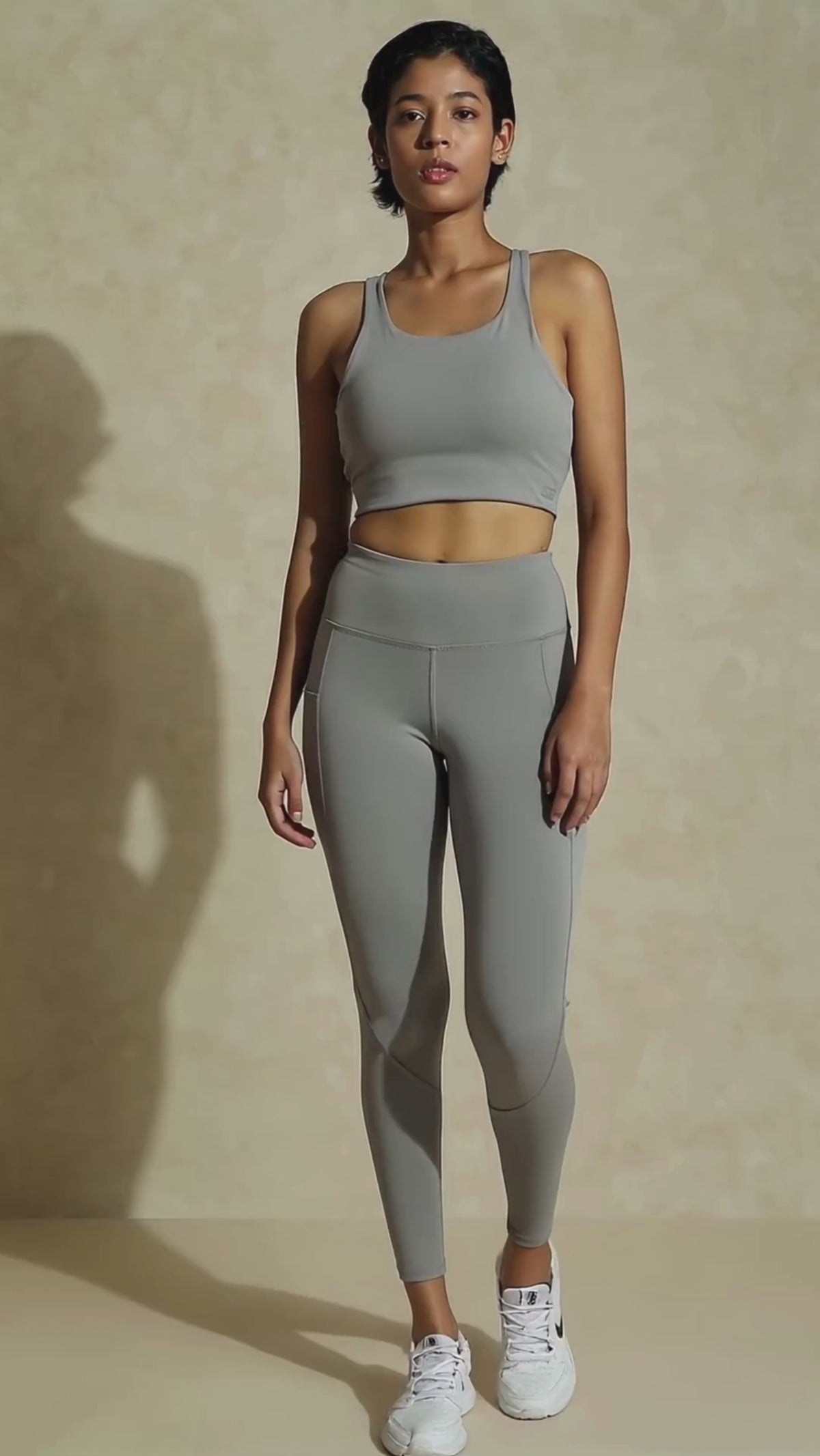 Cloud Grey High Impact Action Bra & Aura Leggings
