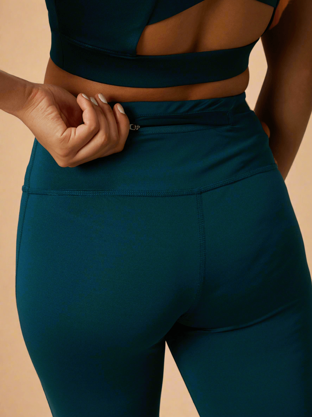 Shop-Teal Padded Cross Back Crop Top & 7/8 Leggings
