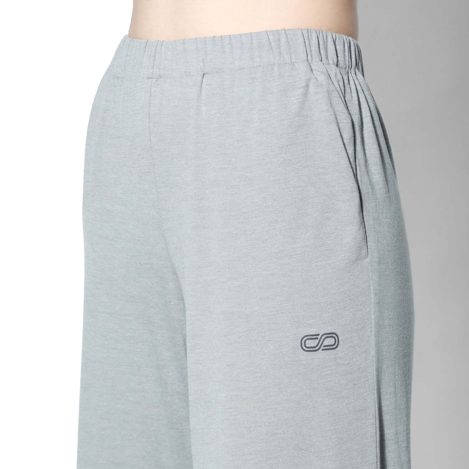 Modal Lounge Pants With Slit Grey Melange-Lounge Pants-Silvertraq-Silvertraq