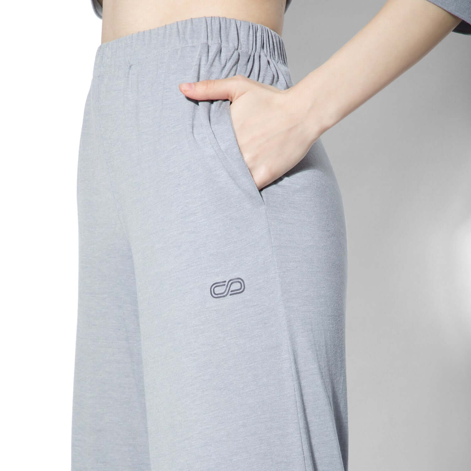 Modal Lounge Pants With Slit Grey Melange-Lounge Pants-Silvertraq-Silvertraq