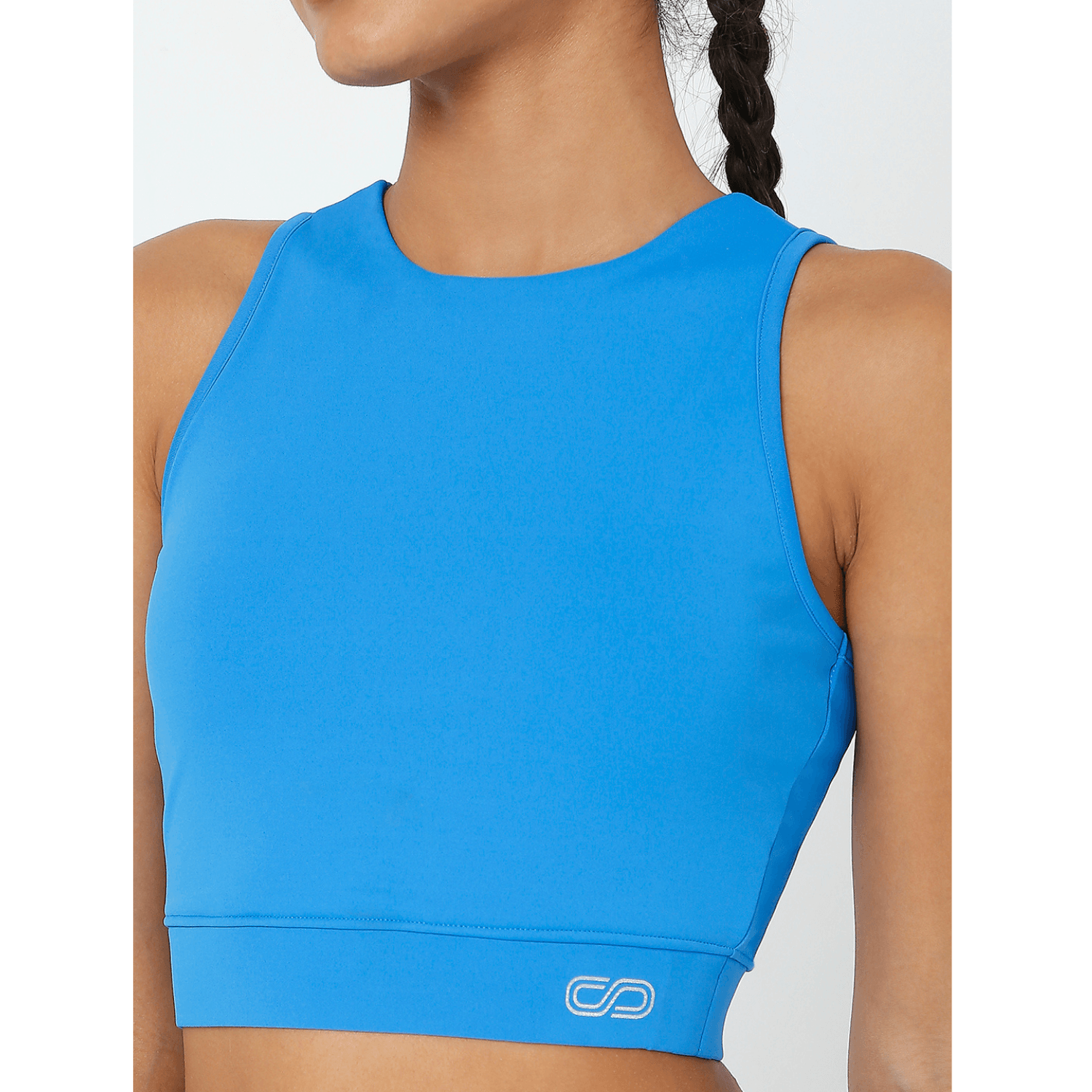 Padded Cross Back Crop Top Electric Blue-Padded Crop Top-Silvertraq-Silvertraq