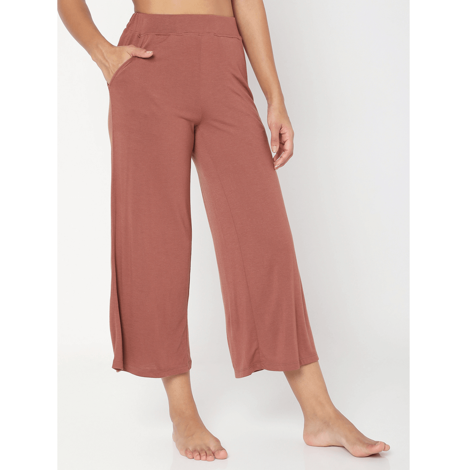 Modal Lounge Culottes Cognac-Lounge Pants-Silvertraq-Silvertraq