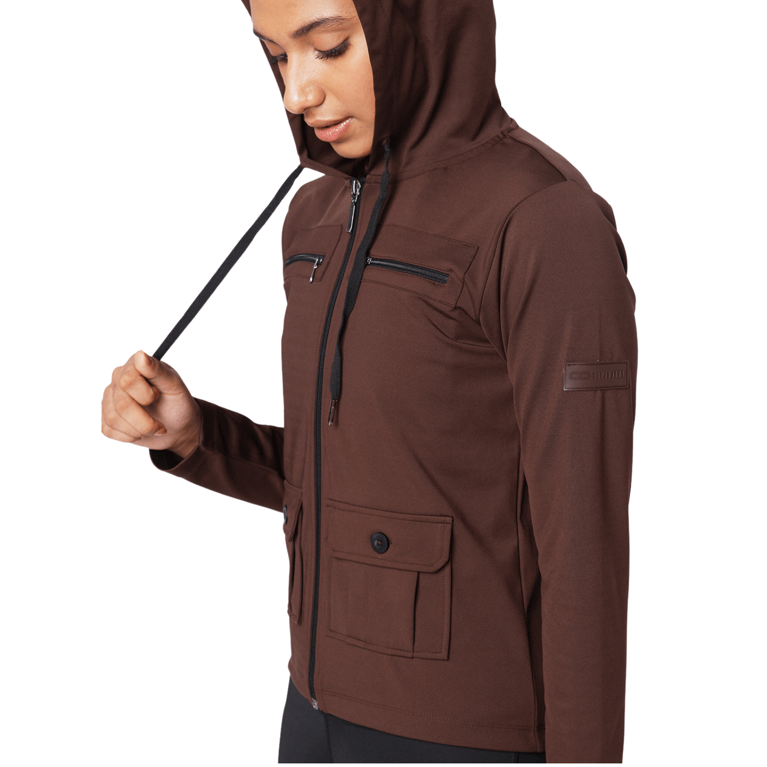 Hooded Cargo Pocket Jacket Java-Sports Jacket-Silvertraq-Silvertraq