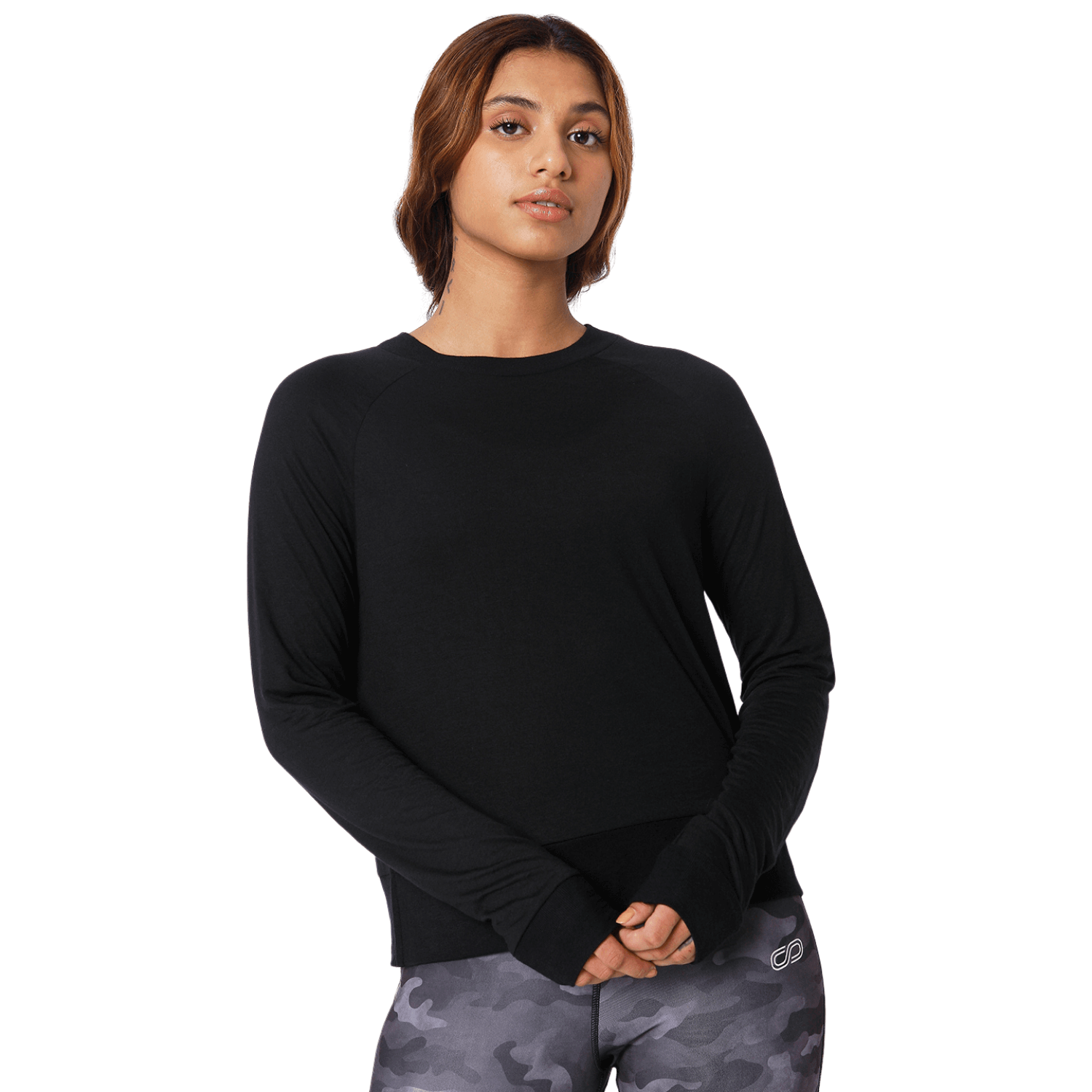 Modal Raglan Long Sleeve Tee Black-Long Sleeve Tee-Silvertraq-Silvertraq