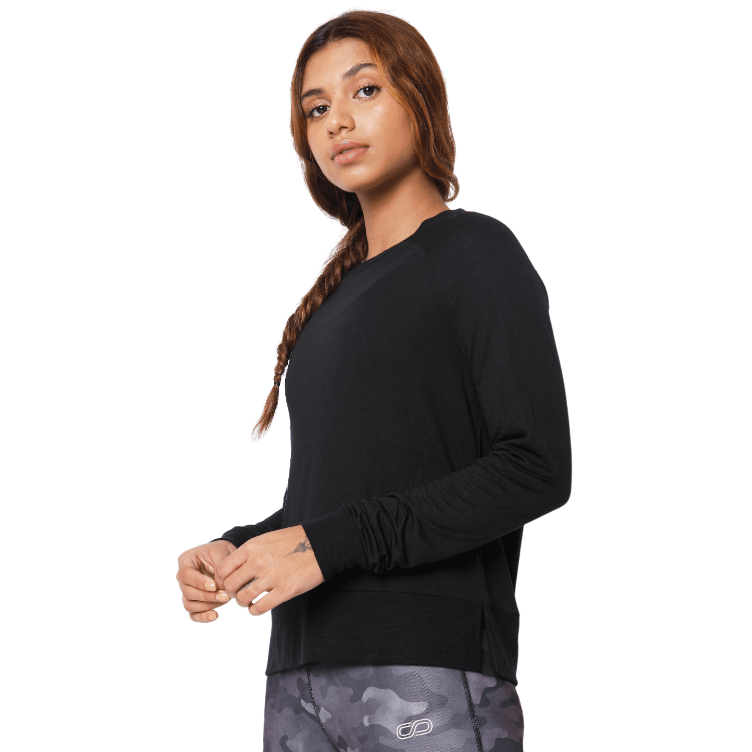Modal Raglan Long Sleeve Tee Black-Long Sleeve Tee-Silvertraq-Black-XS-Silvertraq