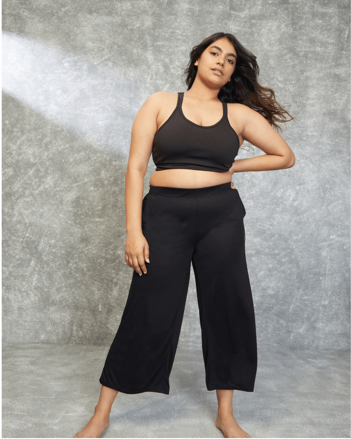 Modal Lounge Culottes Black-Lounge Pants-Silvertraq-Silvertraq