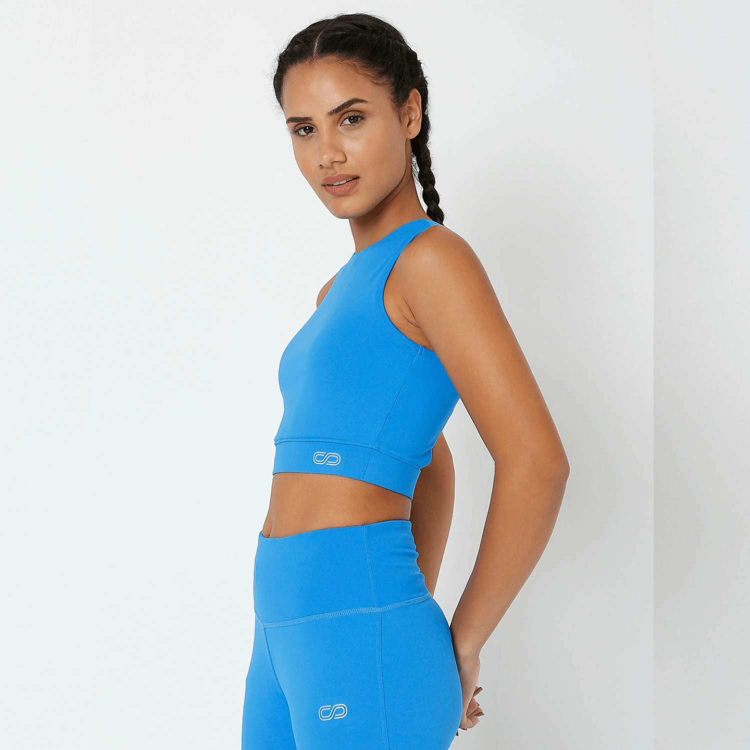 Padded Cross Back Crop Top Electric Blue-Padded Crop Top-Silvertraq-Silvertraq