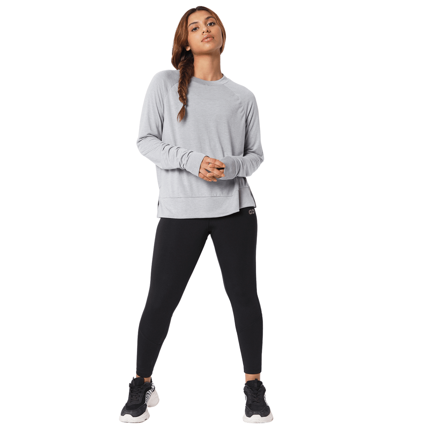 Modal Raglan Long Sleeve Tee Grey Melange-Long Sleeve Tee-Silvertraq-Silvertraq