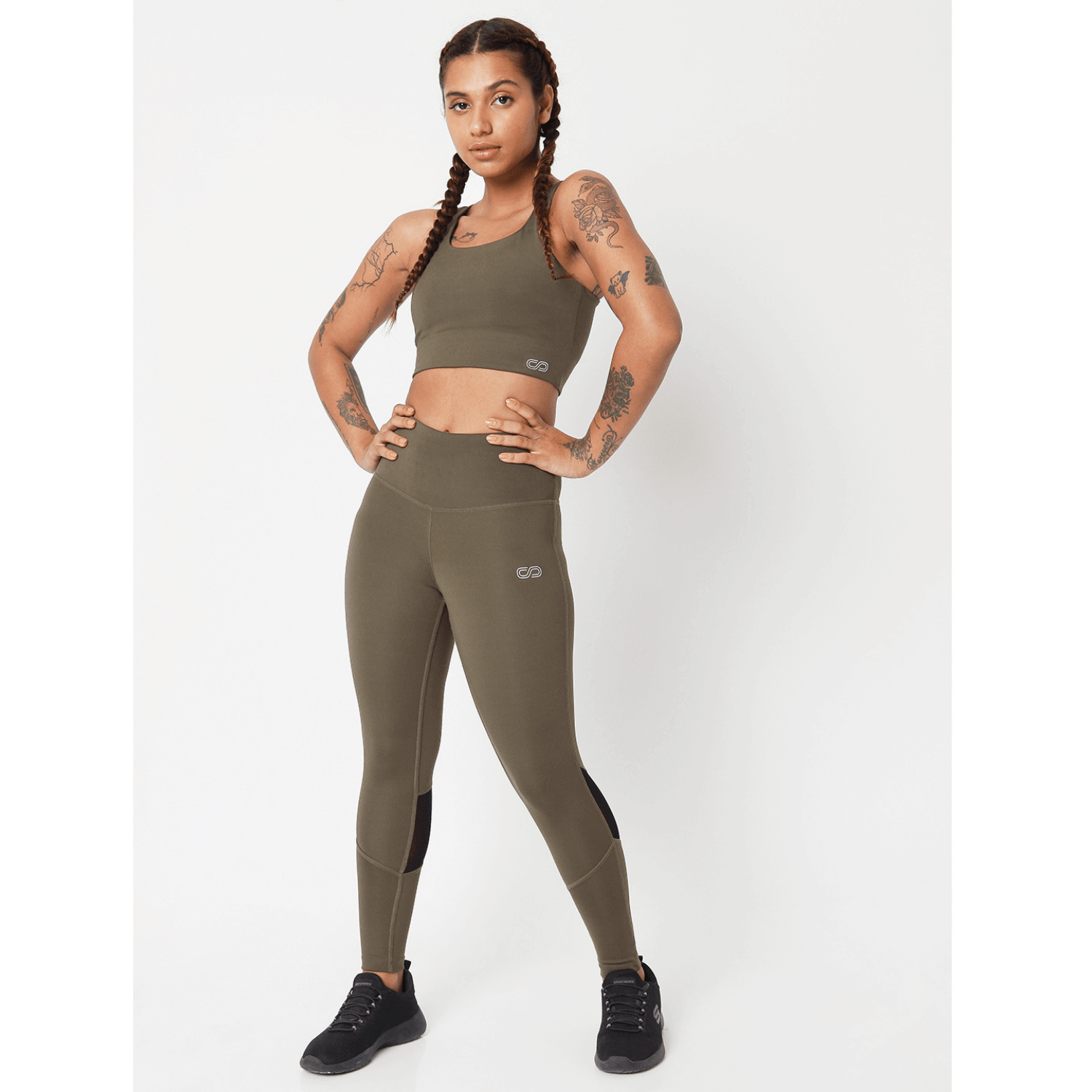 High Impact Action Bra With Clasp Olive-Padded Crop Top-Silvertraq-Silvertraq