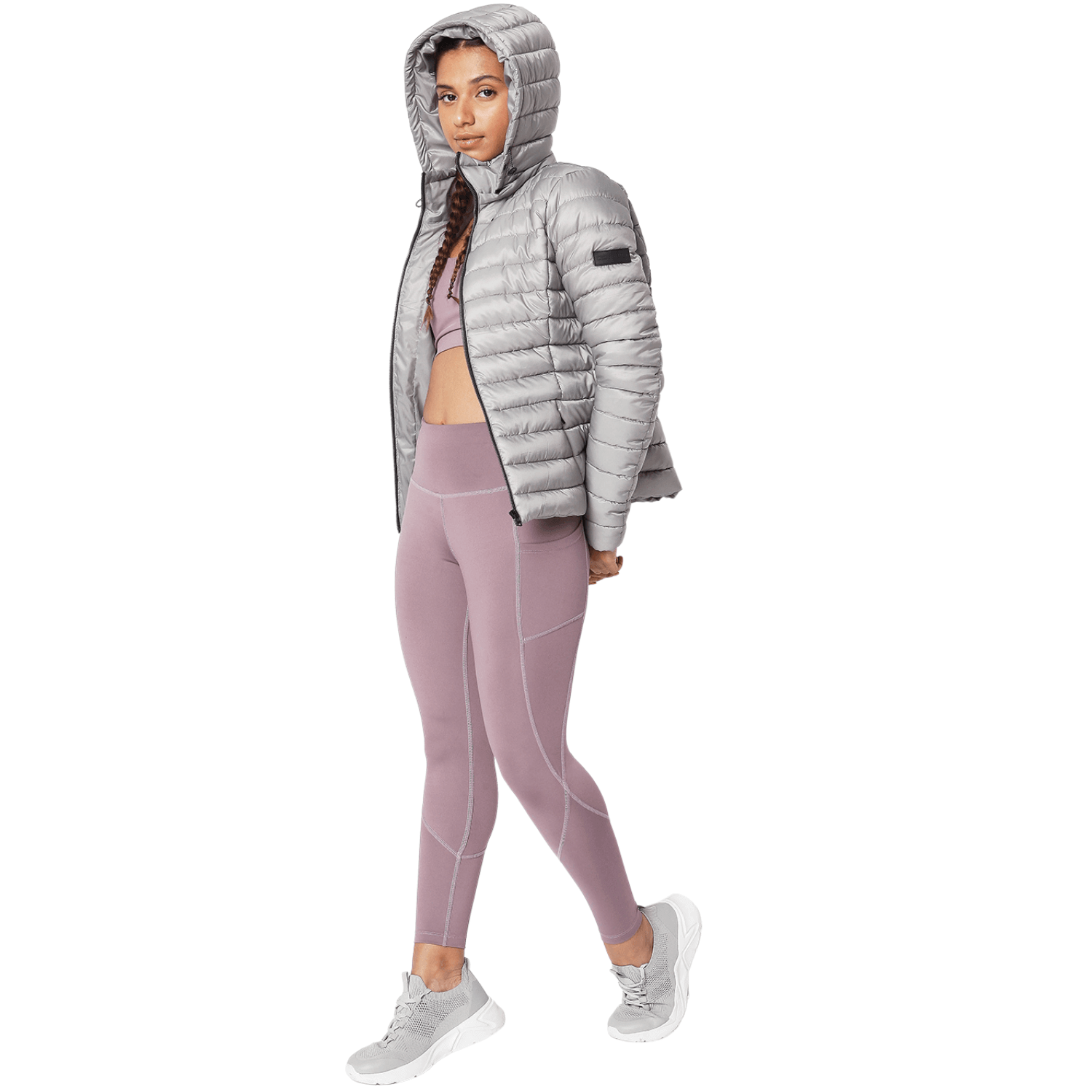 Hooded Puffer Jacket Silver-Women / Jacket / Woven-Silvertraq-Silvertraq