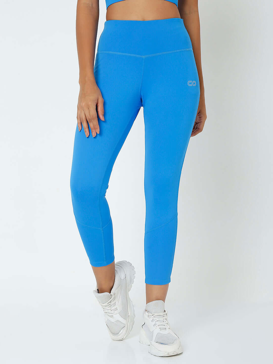 Electric Blue Crossback Crop Top & 7/8 Leggings