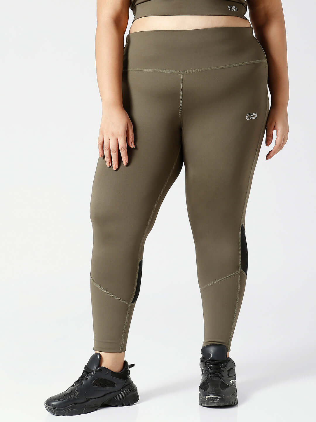 Ath Perform 7/8 High Waist Leggings Olive Plus-Leggings-Silvertraq-Olive-XS-Silvertraq