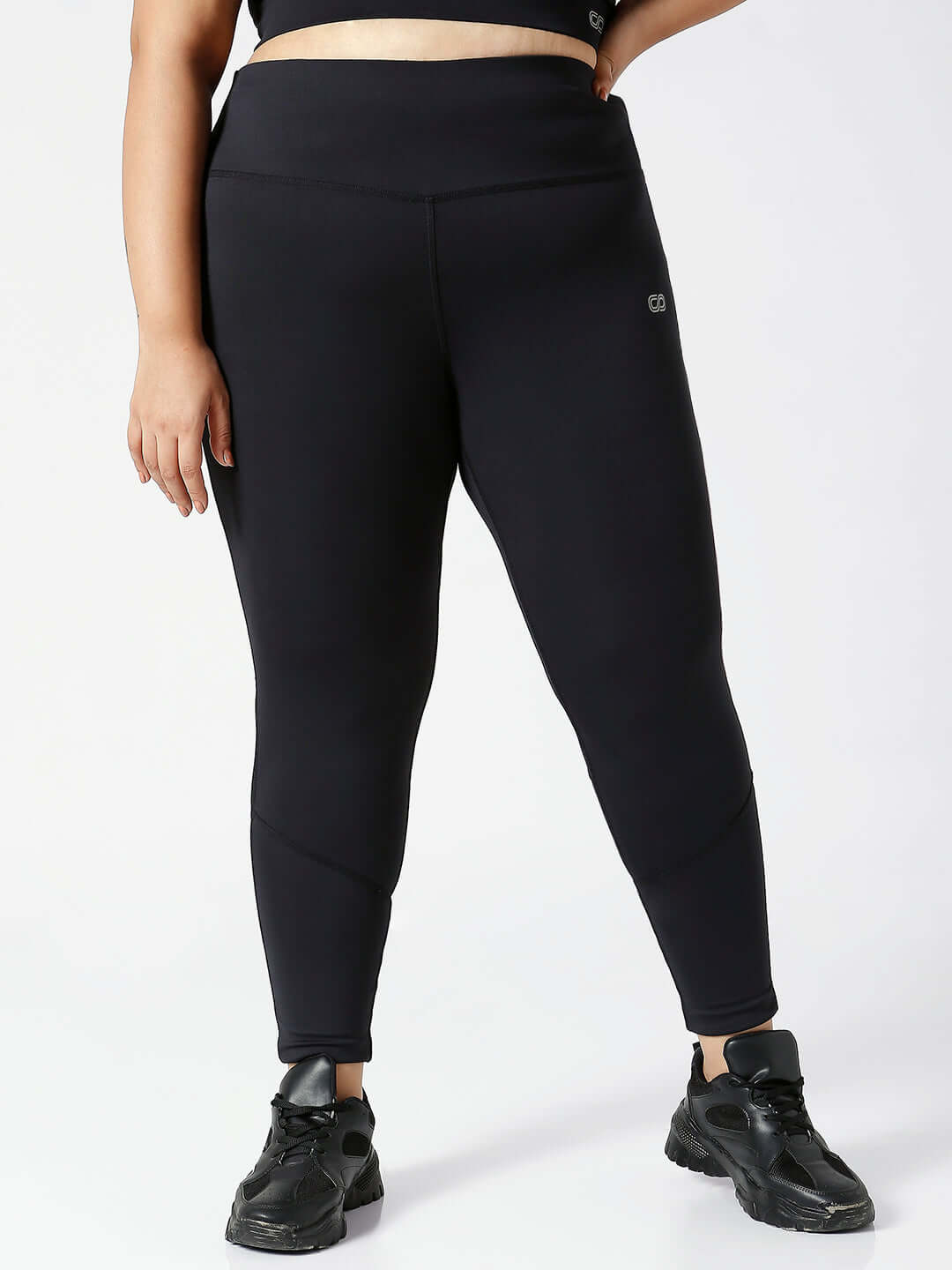 Ath Perform 7/8 High Waist Leggings Black Plus-Leggings-Silvertraq-Silvertraq