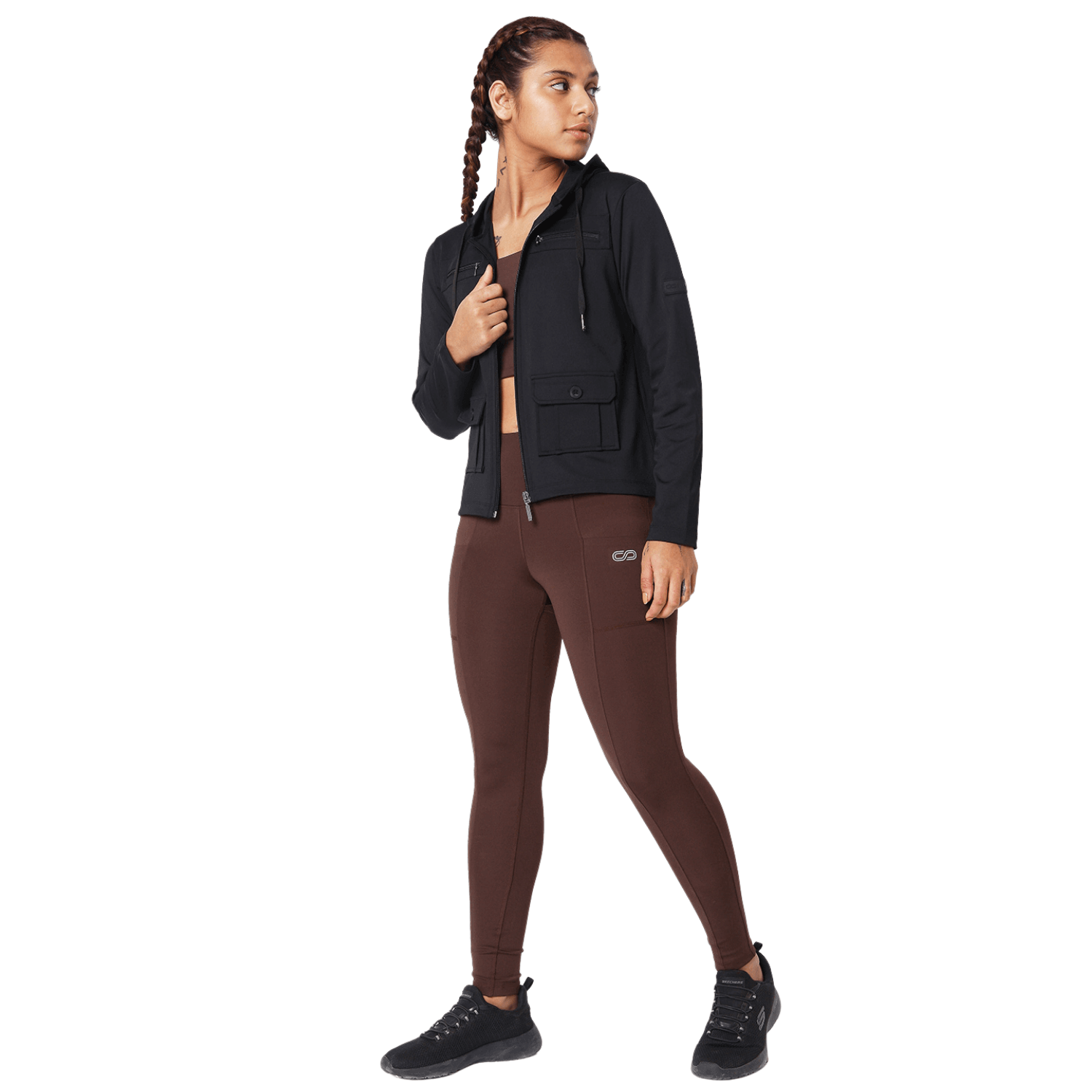 Hooded Cargo Pocket Jacket Black-Sports Jacket-Silvertraq-Silvertraq