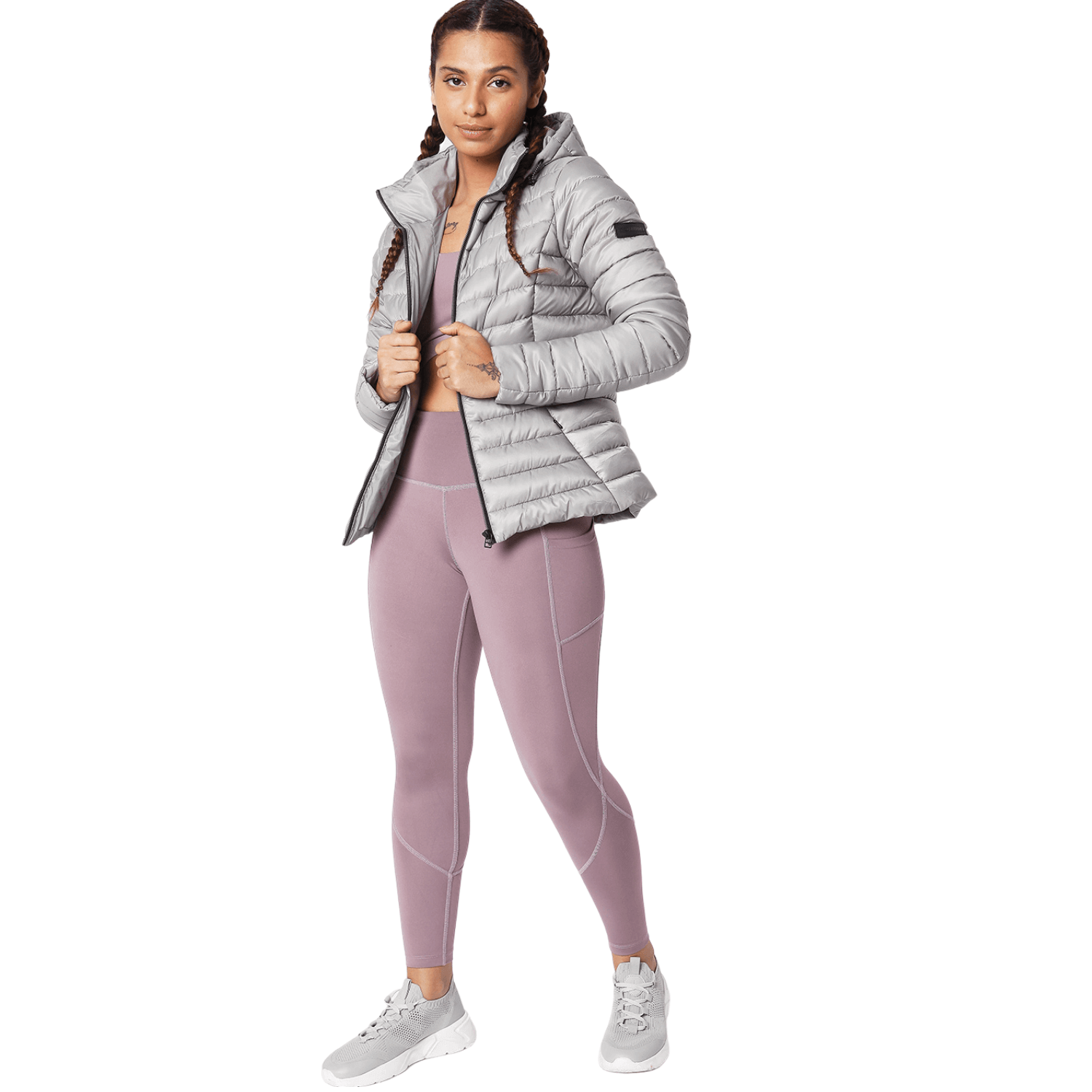 Hooded Puffer Jacket Silver-Women / Jacket / Woven-Silvertraq-Silvertraq