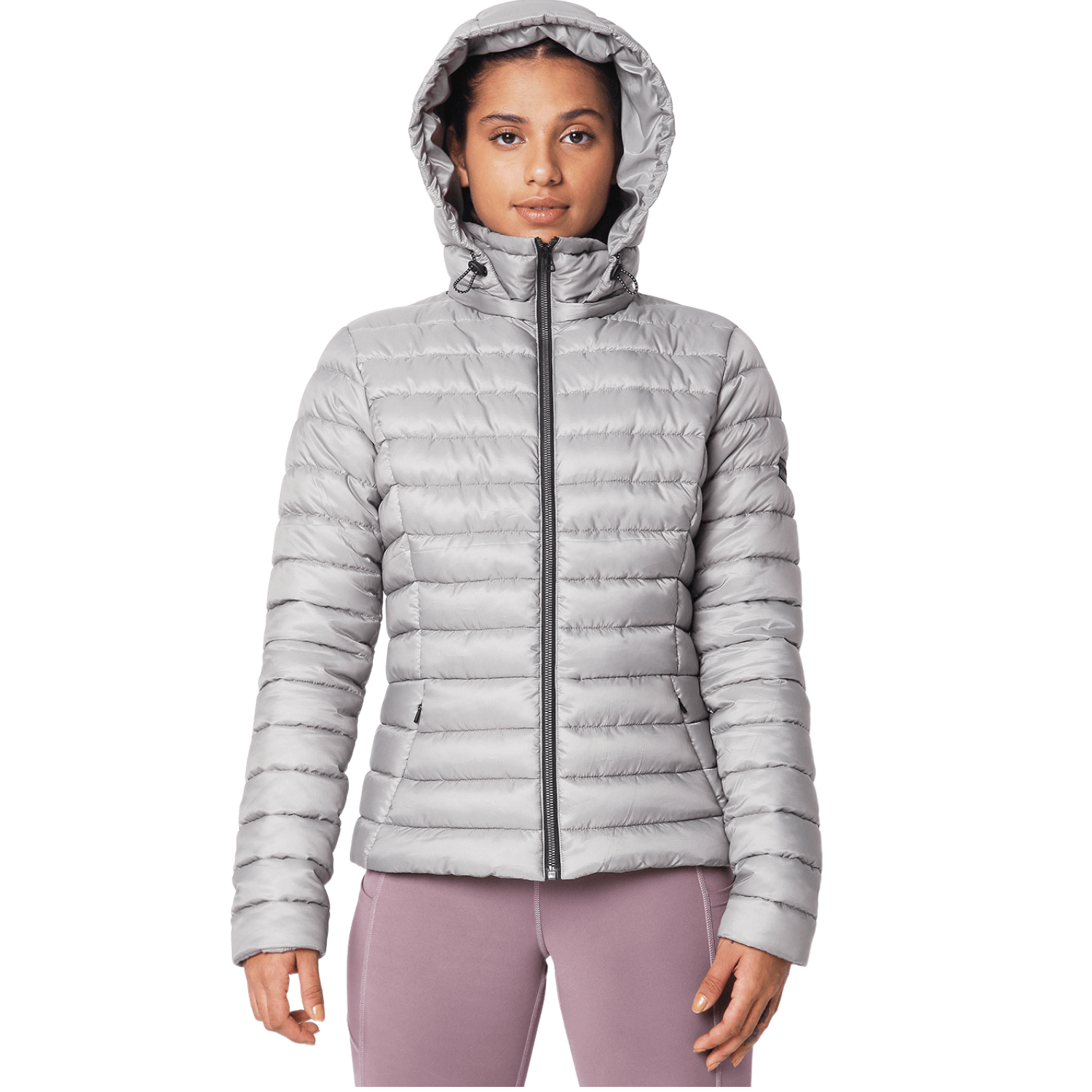 Hooded Puffer Jacket Silver-Women / Jacket / Woven-Silvertraq-Silvertraq