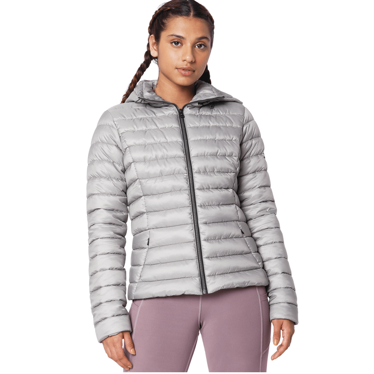 Hooded Puffer Jacket Silver-Women / Jacket / Woven-Silvertraq-Silver-XS-Silvertraq