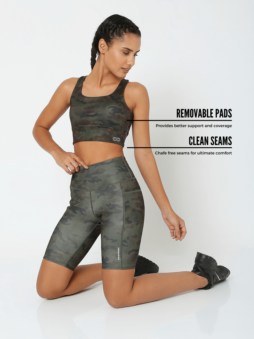 Shop-High Impact Action Bra With Clasp Army Camo