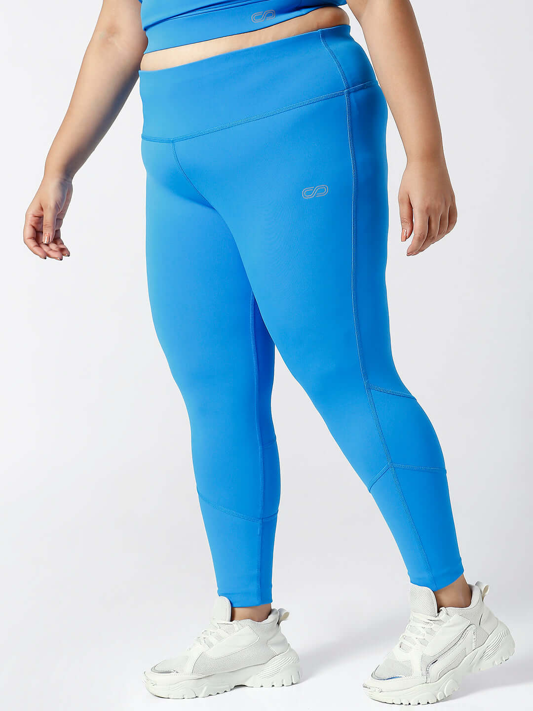 Ath Perform 7/8 High Waist Leggings Electric Blue Plus-Leggings-Silvertraq-Silvertraq