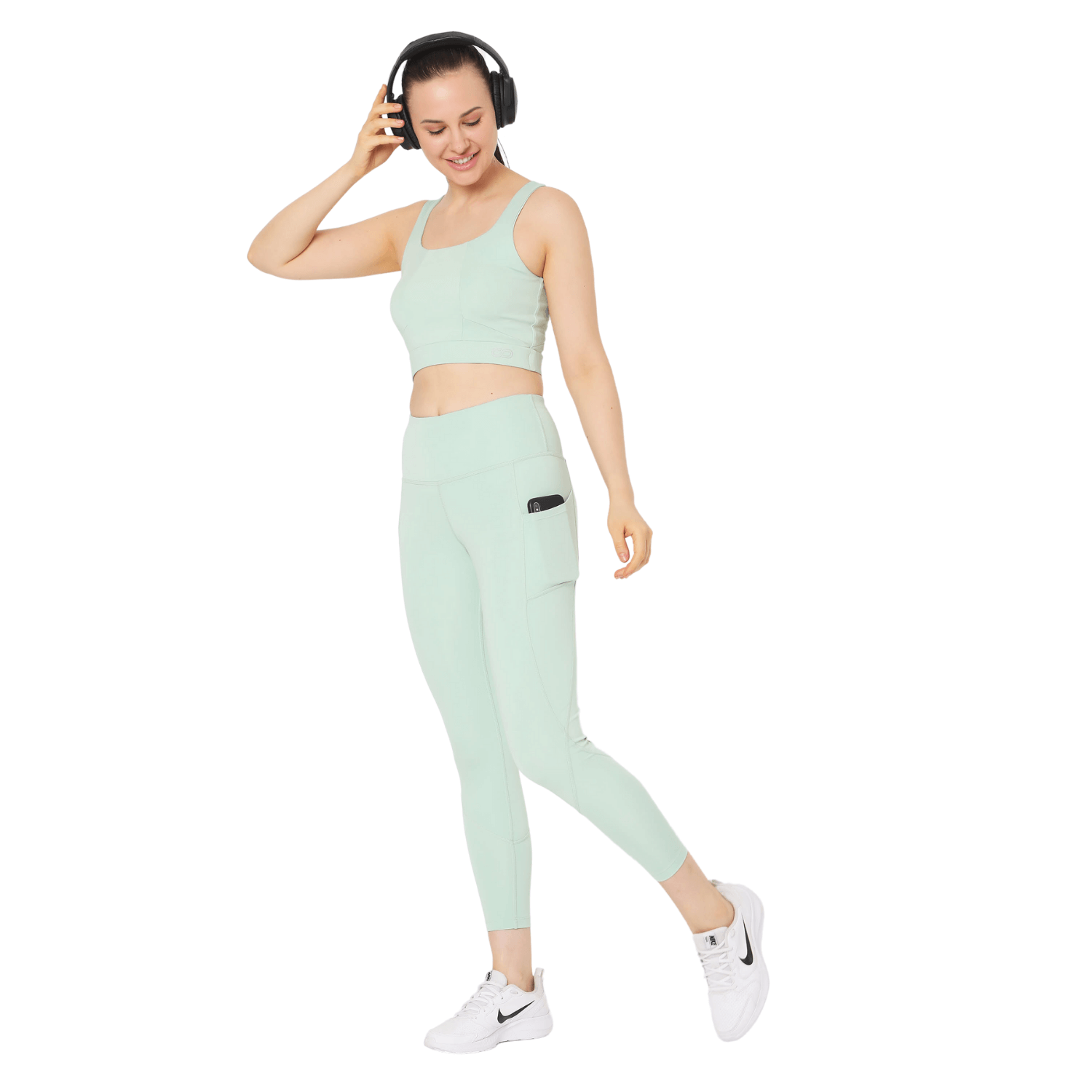 Pastel Jade High Impact Action Bra & Aura Leggings