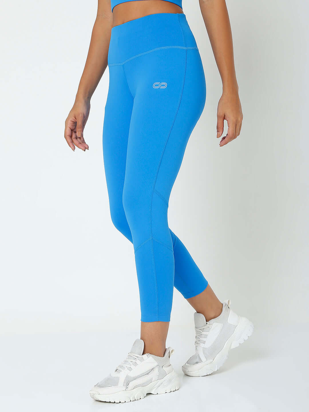 Electric Blue Crossback Crop Top & 7/8 Leggings