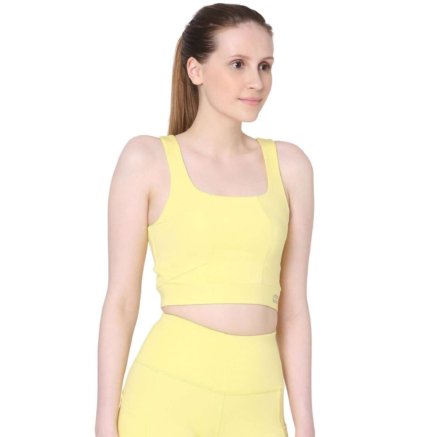 Evolve Padded Crop Top Candy Floss Yellow-Padded Crop Top-Silvertraq-Silvertraq