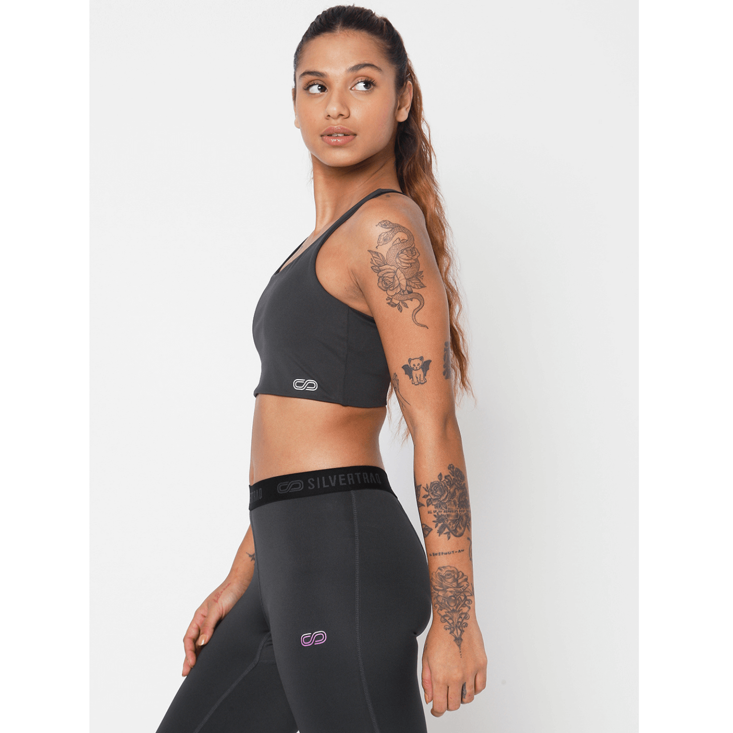 Women's Action Bra With Clasp & Evolve Leggings Grey