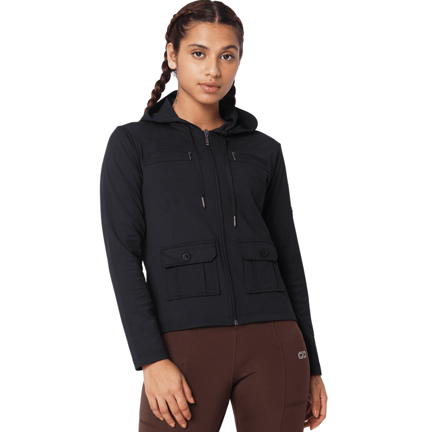 Hooded Cargo Pocket Jacket Black-Sports Jacket-Silvertraq-Silvertraq