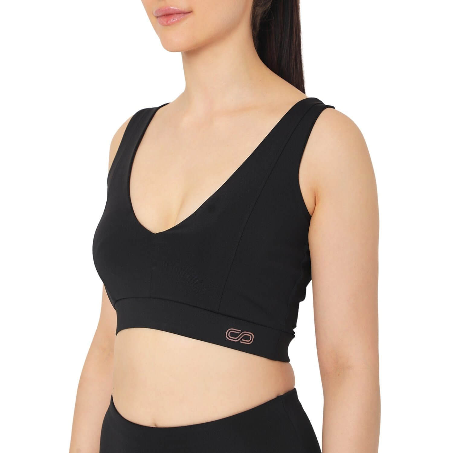 Plunge Bra Black-Padded Sports Bra-Silvertraq-Silvertraq