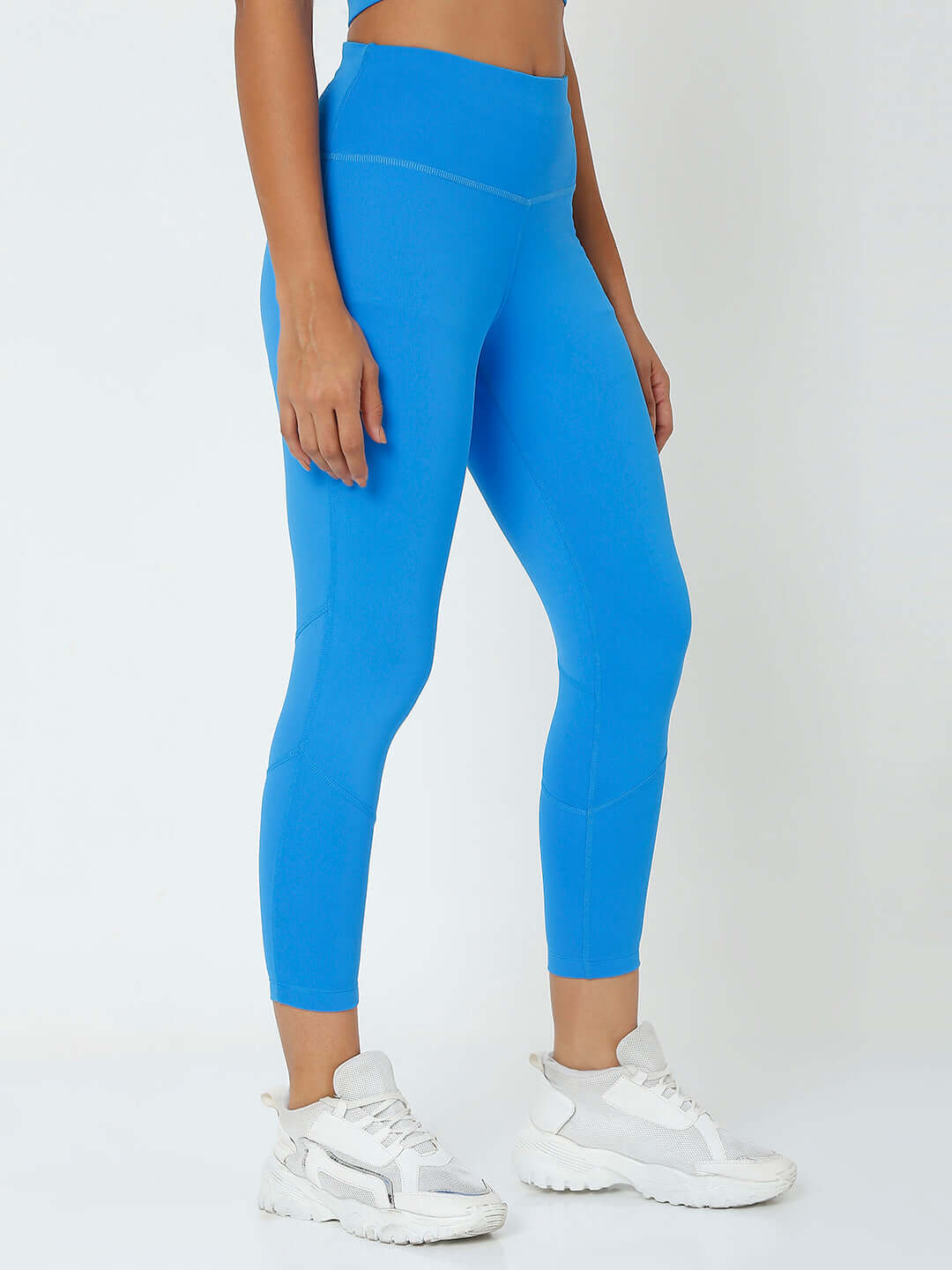 Electric Blue Crossback Crop Top & 7/8 Leggings