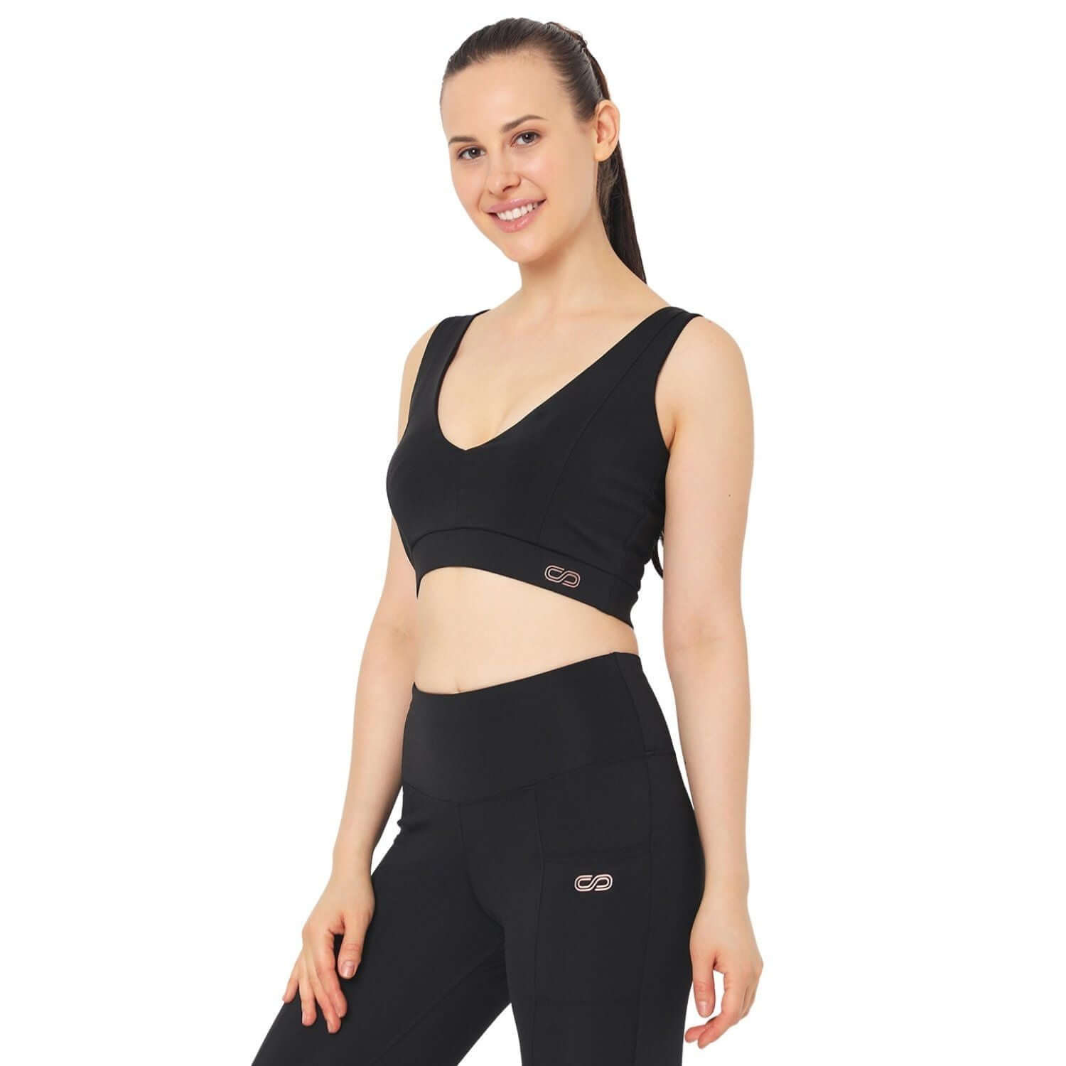 Plunge Bra Black-Padded Sports Bra-Silvertraq-Silvertraq