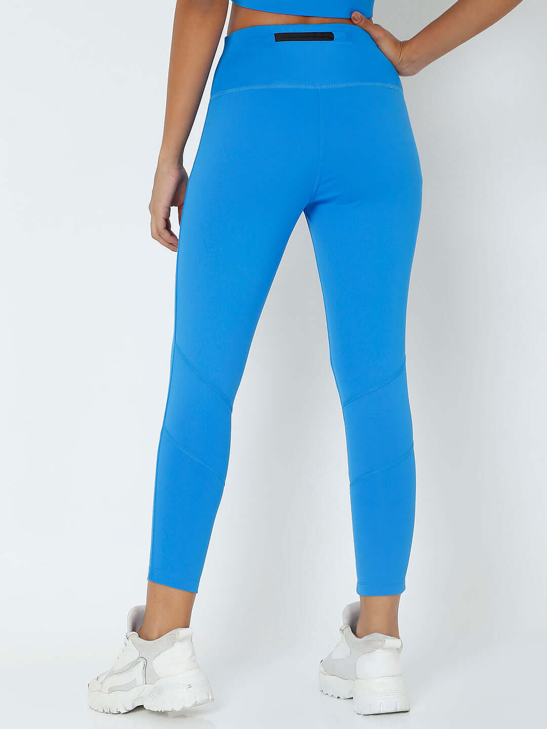 Electric Blue Crossback Crop Top & 7/8 Leggings