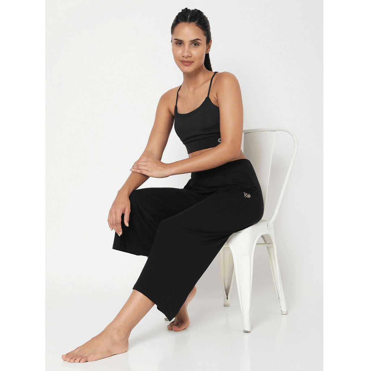 Modal Lounge Culottes Black-Lounge Pants-Silvertraq-Black-XS-Silvertraq
