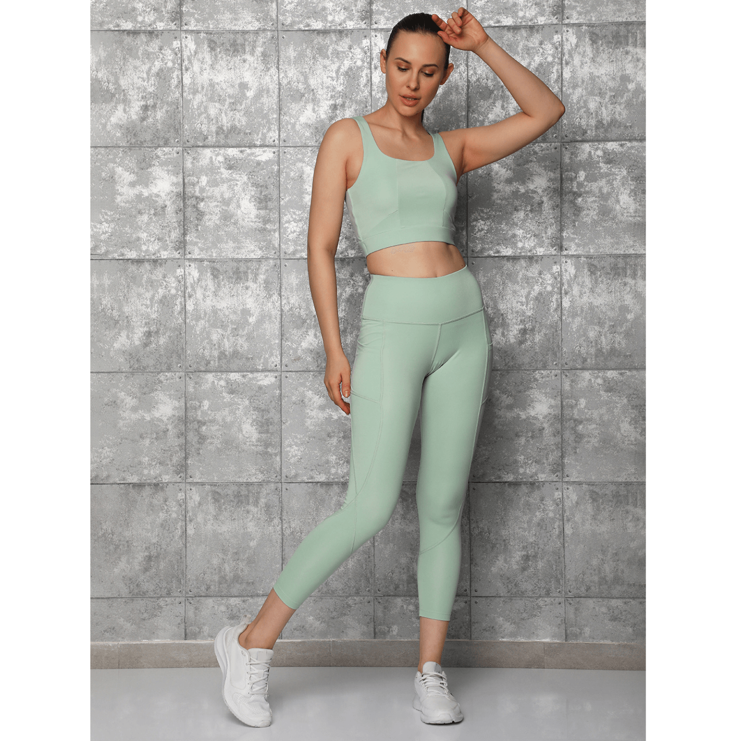 Pastel Jade High Impact Action Bra & Aura Leggings