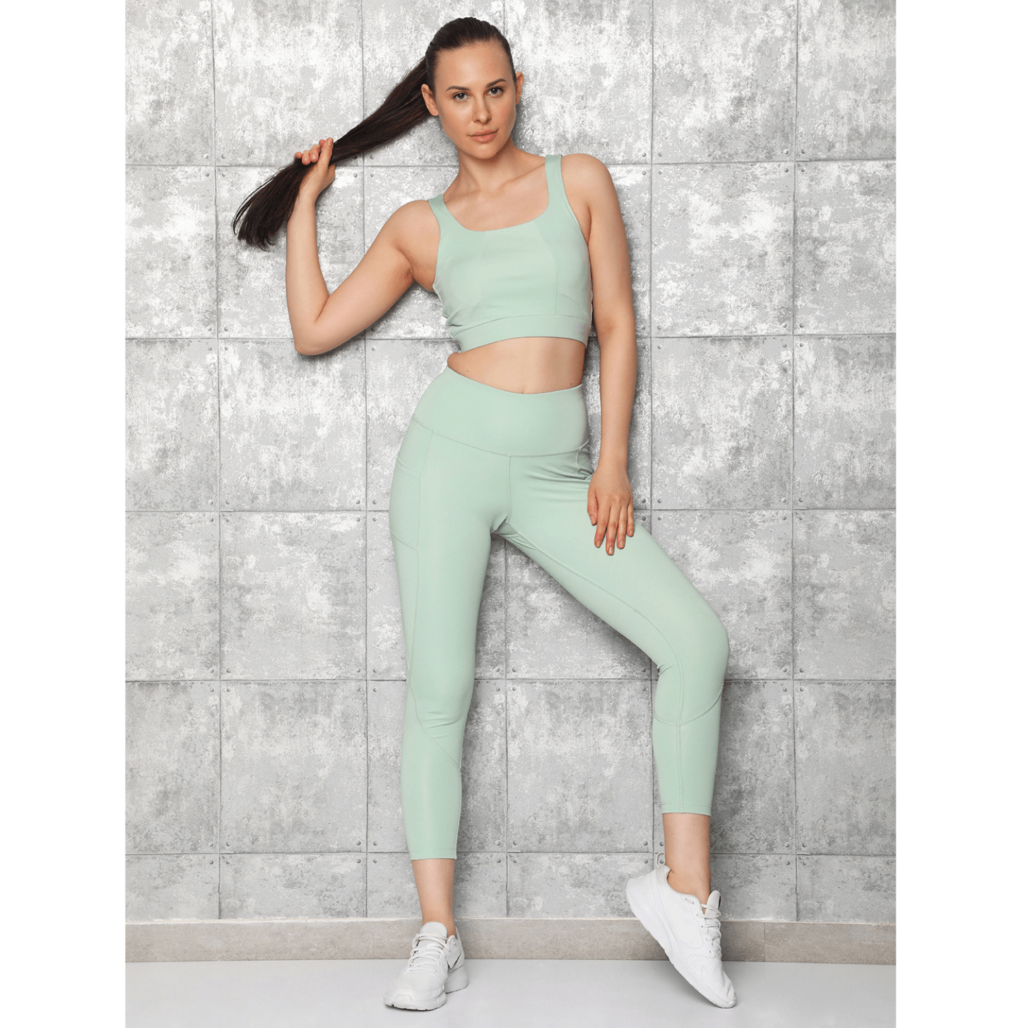 Pastel Jade High Impact Action Bra & Aura Leggings