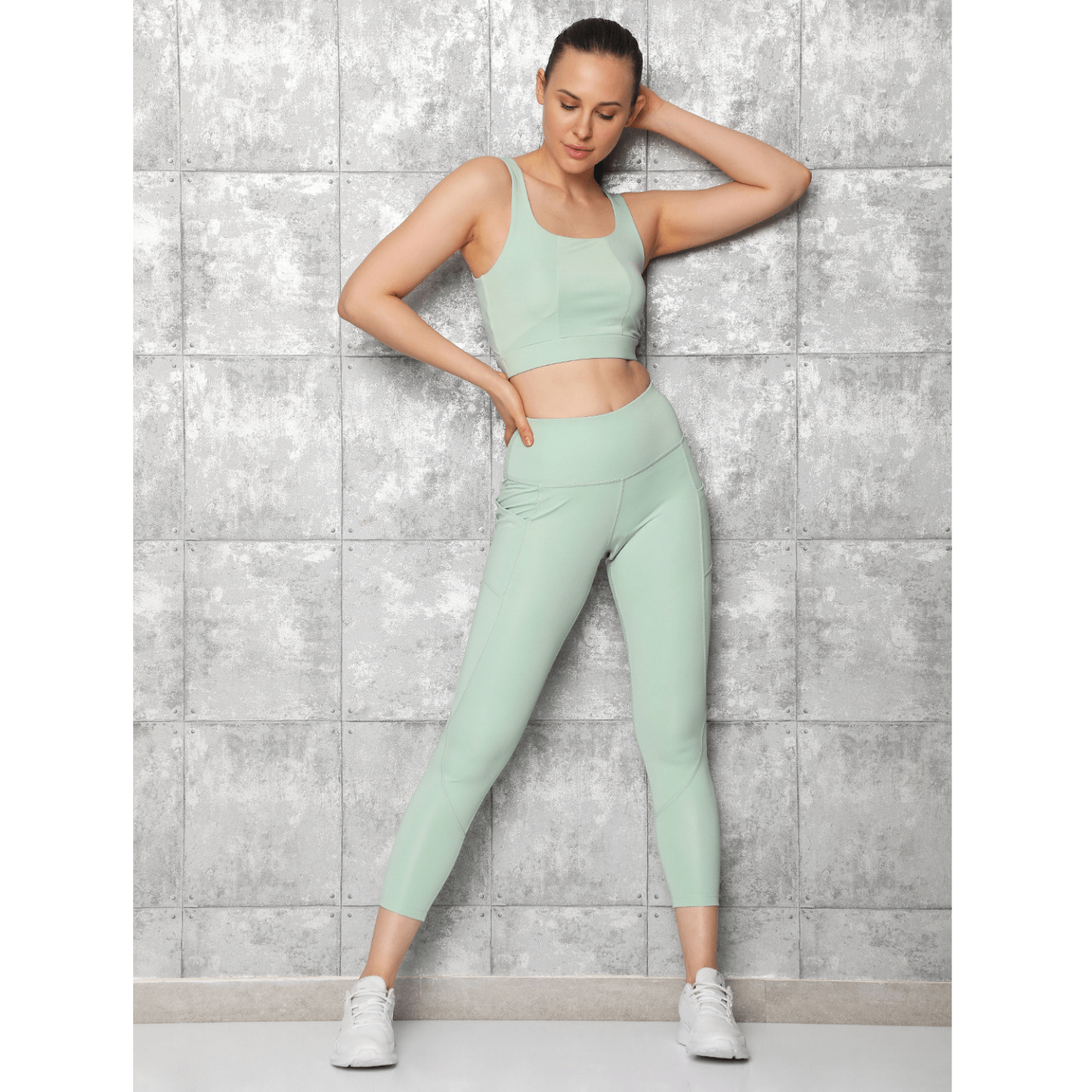 Pastel Jade High Impact Action Bra & Aura Leggings