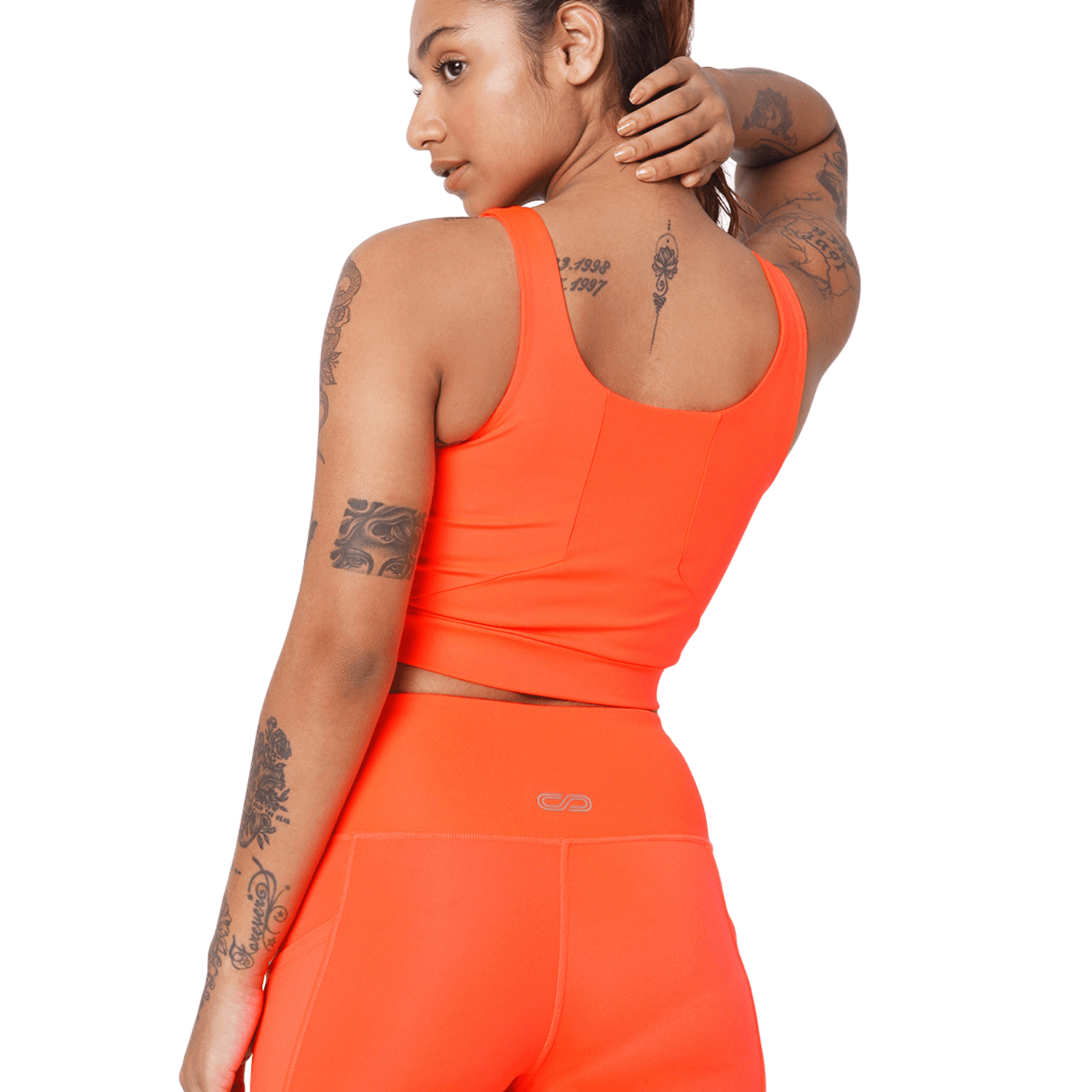Evolve Padded Crop Top Fiery Coral-Padded Crop Top-Silvertraq-Silvertraq