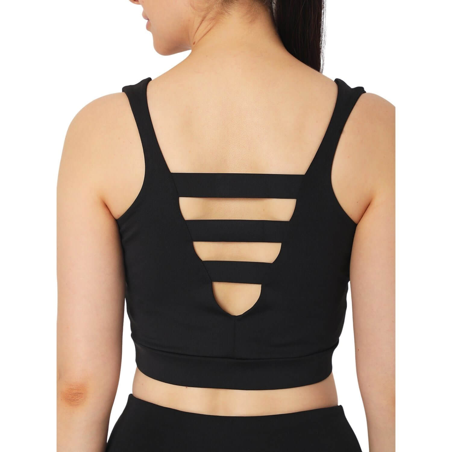 Plunge Bra Black-Padded Sports Bra-Silvertraq-Silvertraq
