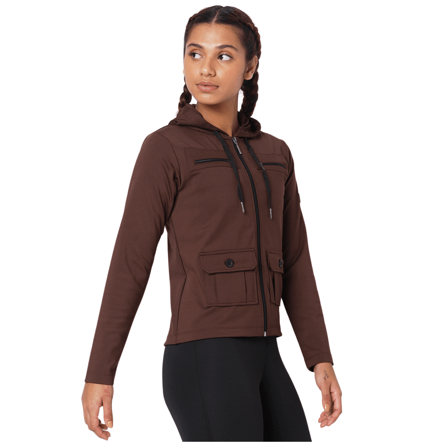Hooded Cargo Pocket Jacket Java-Sports Jacket-Silvertraq-Silvertraq