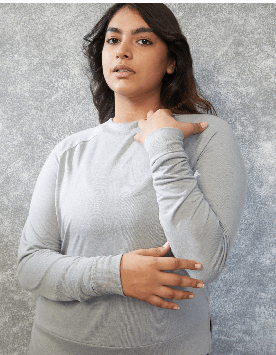 Modal Raglan Long Sleeve Tee Grey Melange-Long Sleeve Tee-Silvertraq-Silvertraq