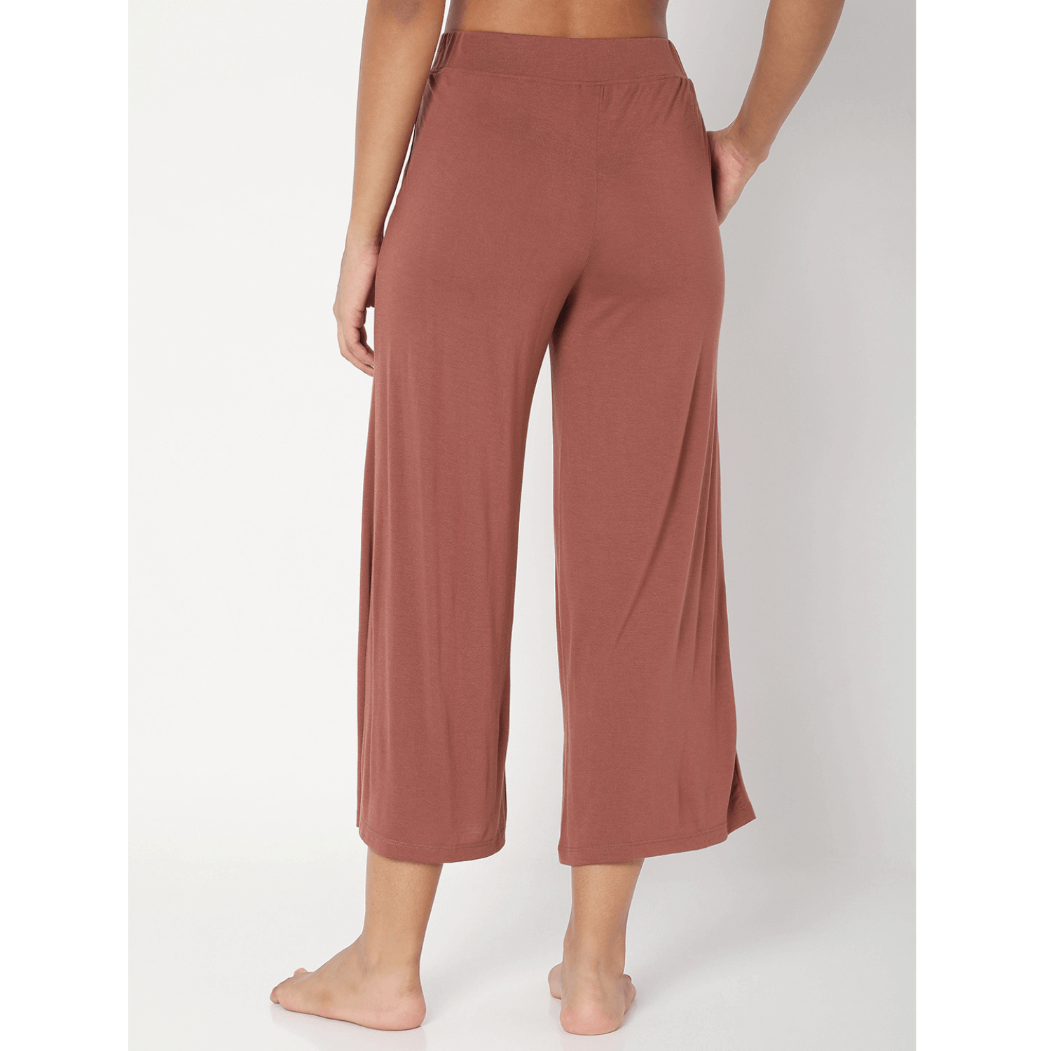 Modal Lounge Culottes Cognac-Lounge Pants-Silvertraq-Silvertraq