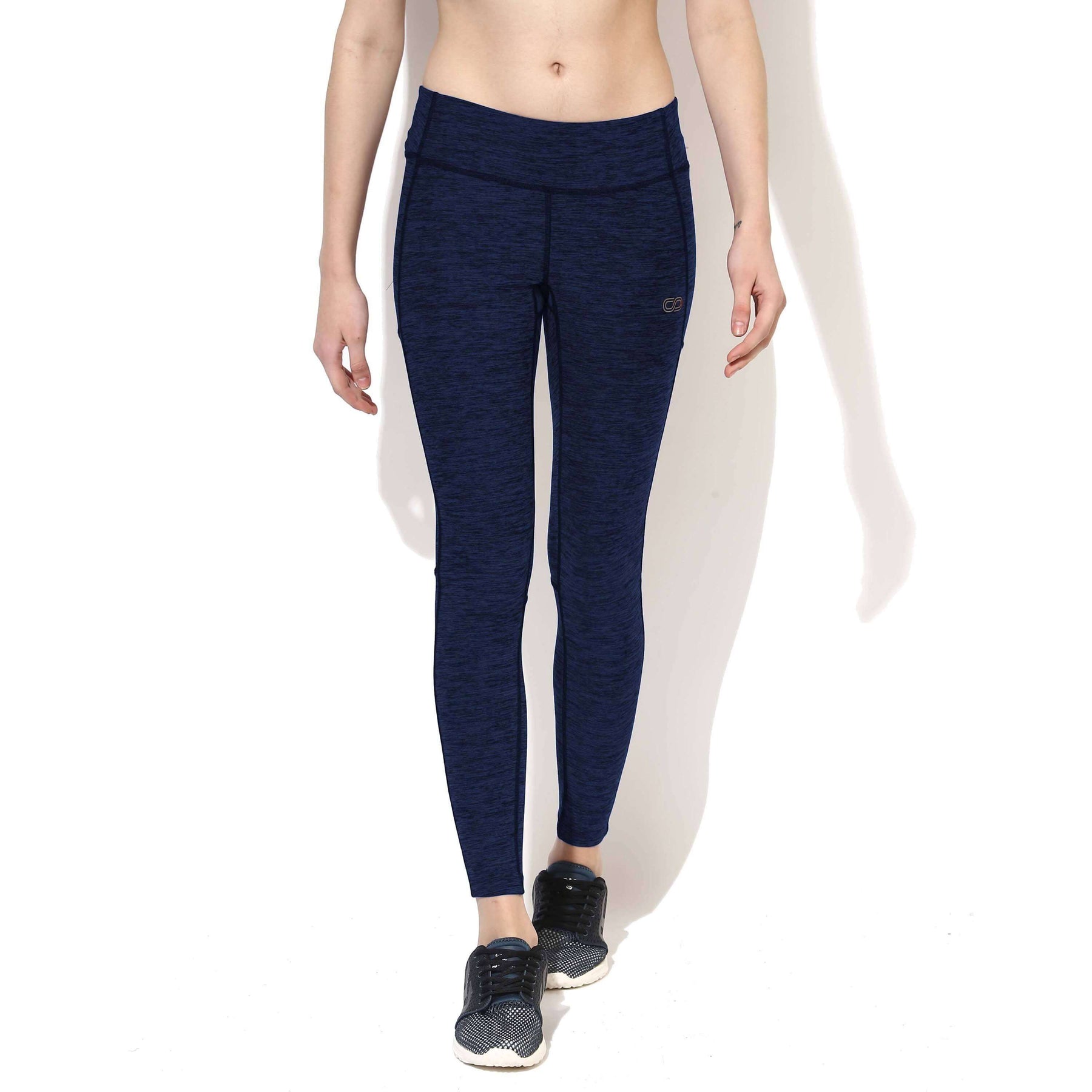Women's Melange Track Leggings Grey-Black-Leggings-Silvertraq-Silvertraq