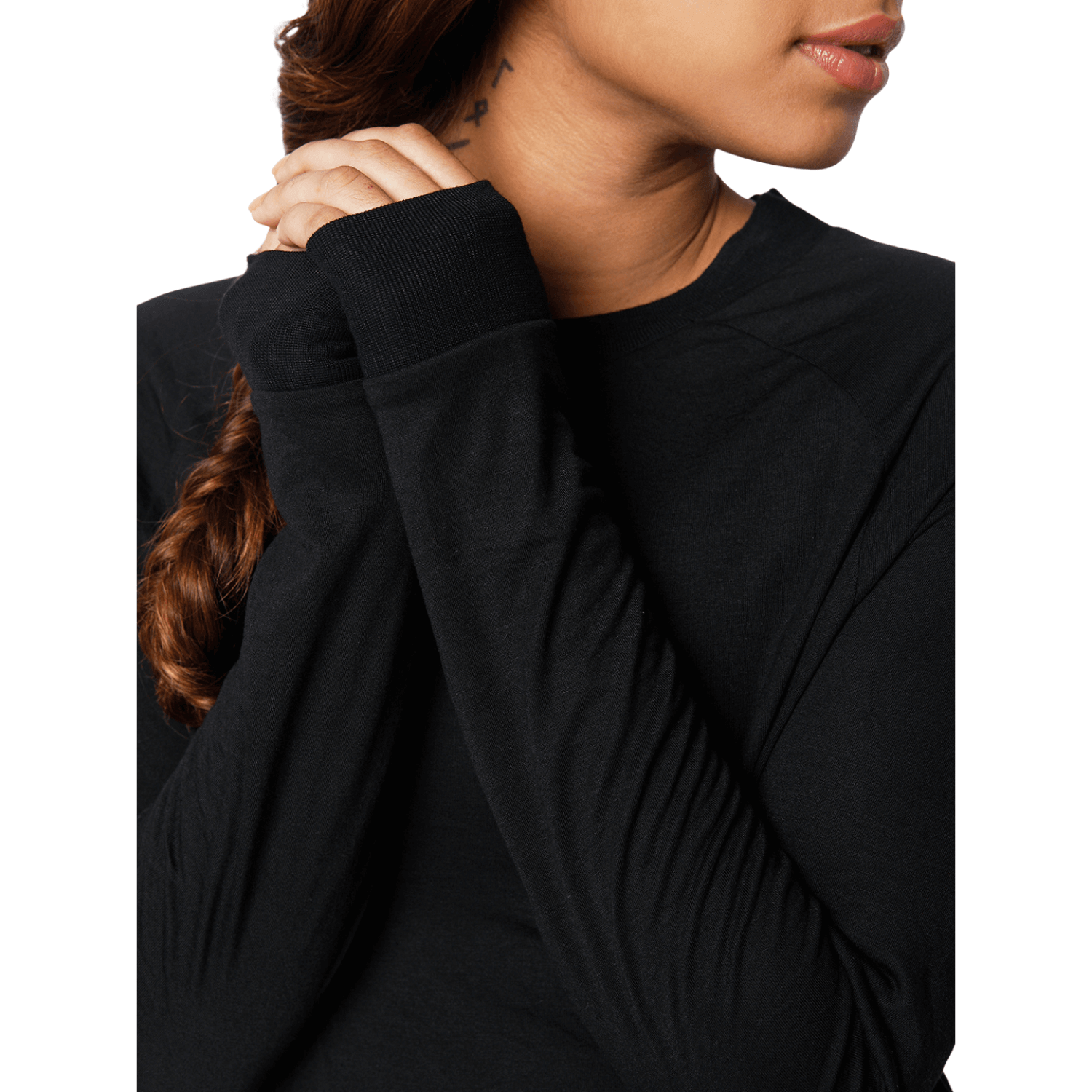 Modal Raglan Long Sleeve Tee Black-Long Sleeve Tee-Silvertraq-Silvertraq