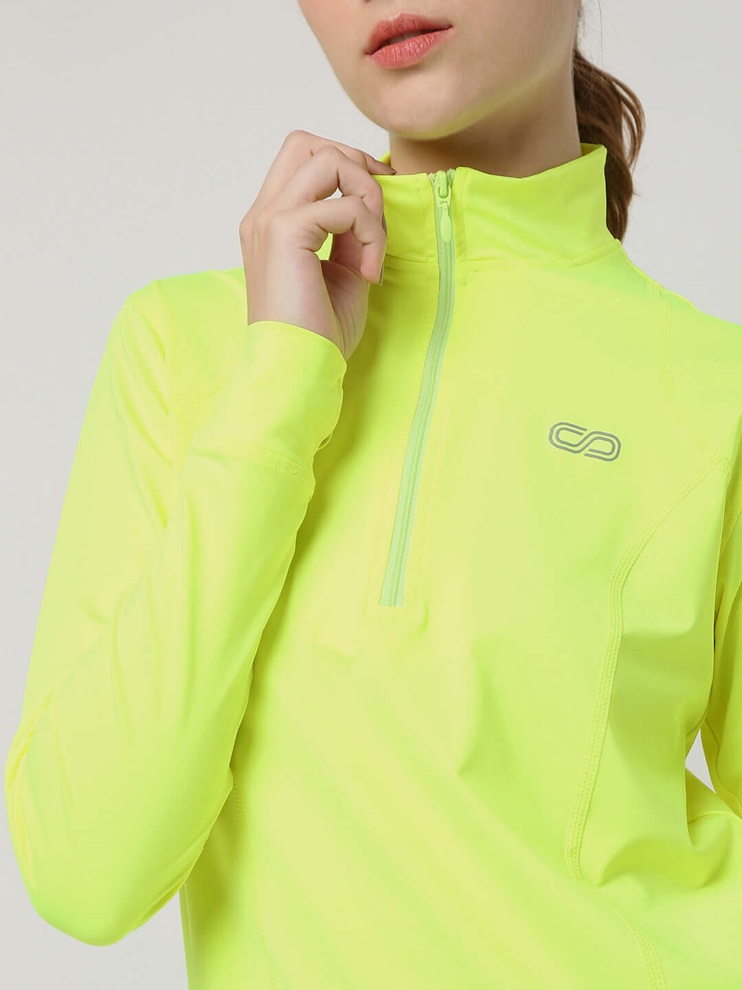 Shop-Women's Ath Runner Zip Neck Safety Yellow