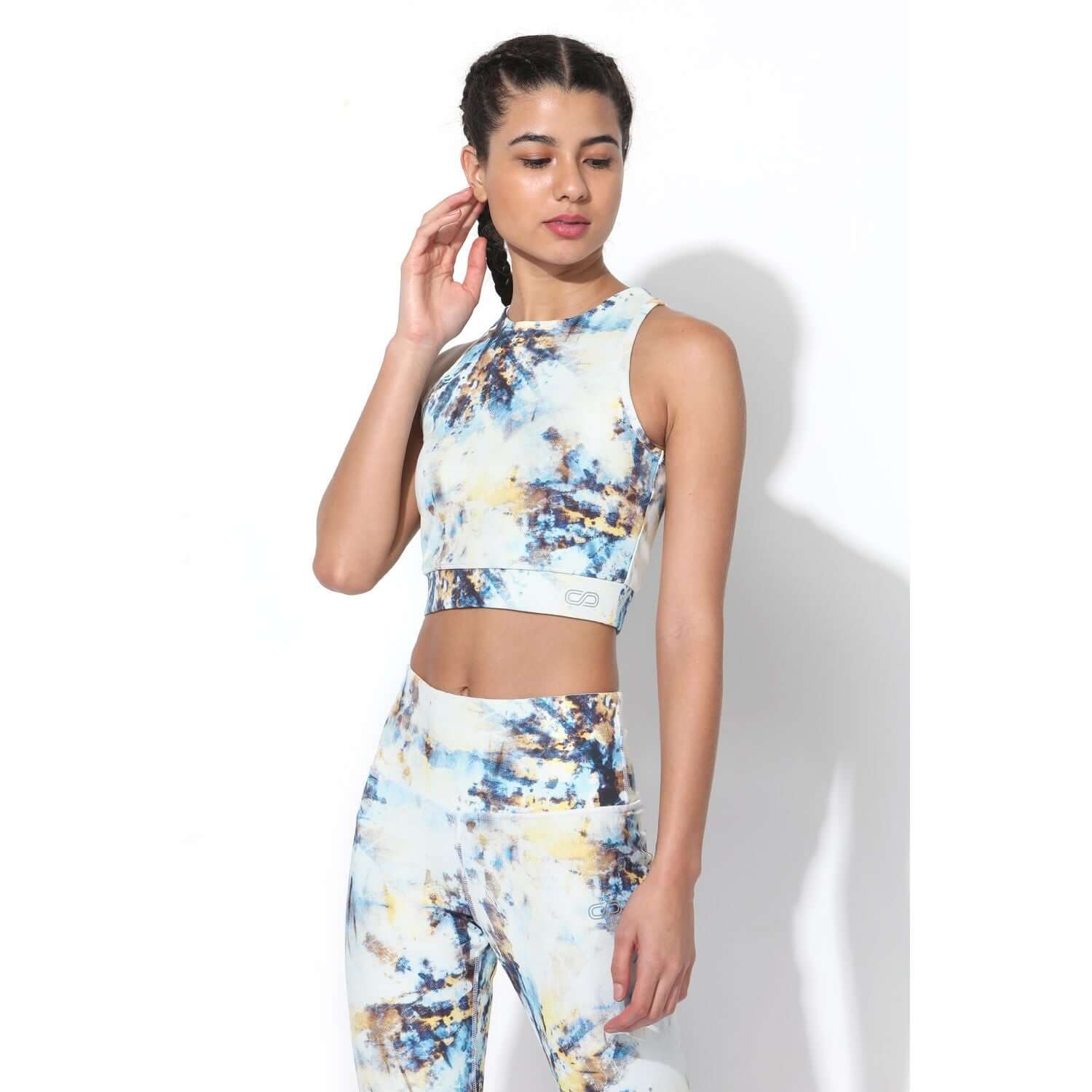 Shop-Tie Dye Cross Back Crop Top & 7/8 Leggings