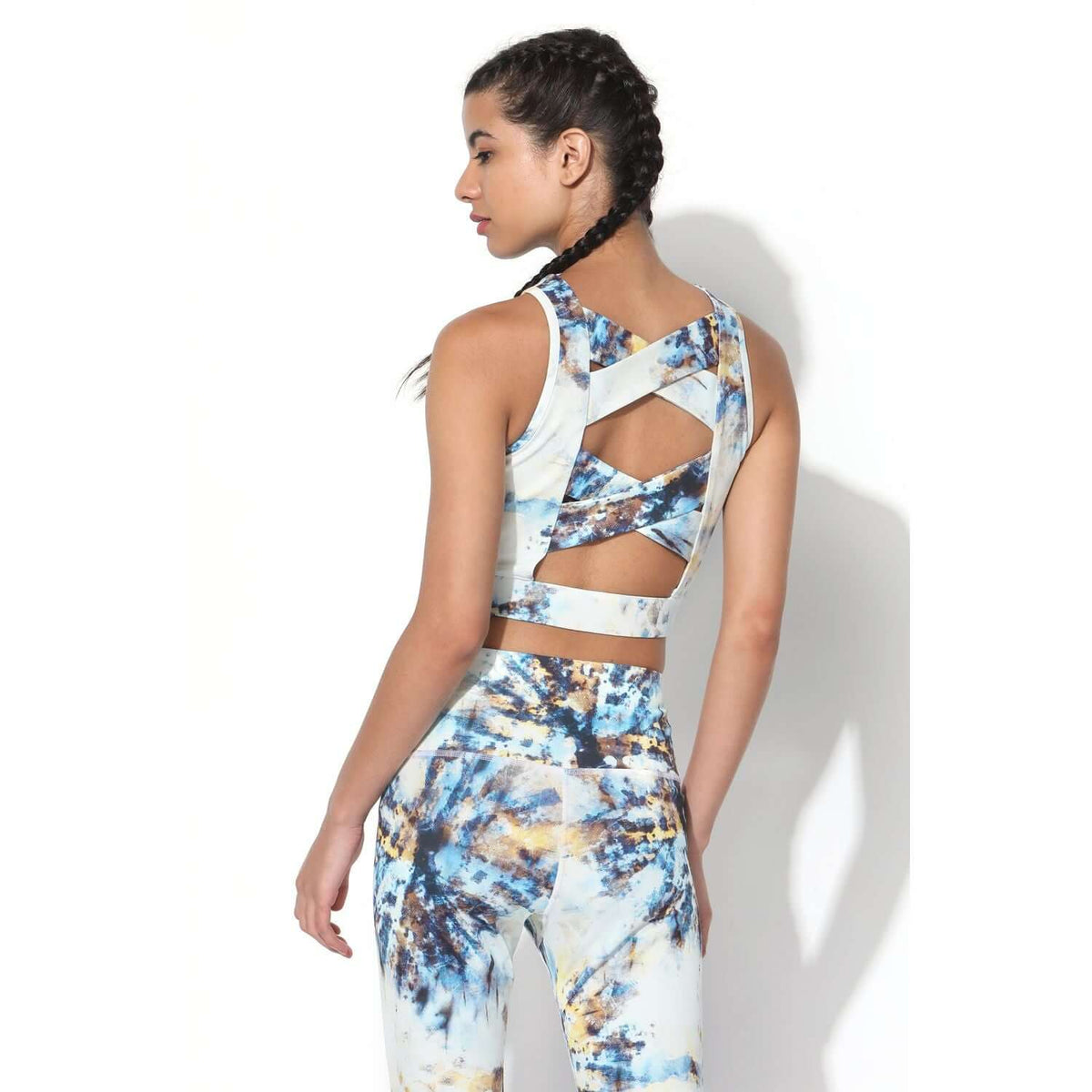 Shop-Tie Dye Cross Back Crop Top & 7/8 Leggings